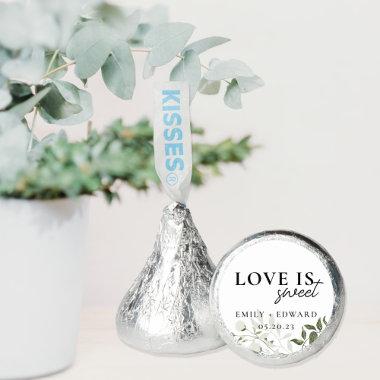 Sage Green and White Floral Love is Sweet Wedding Hershey®'s Kisses®