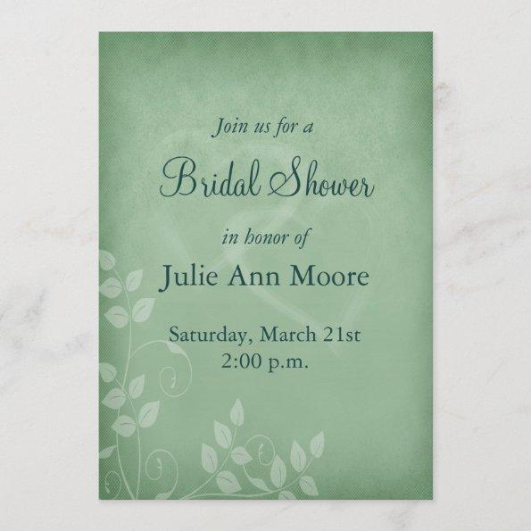 Sage Green Vintage Bridal Shower Invitations