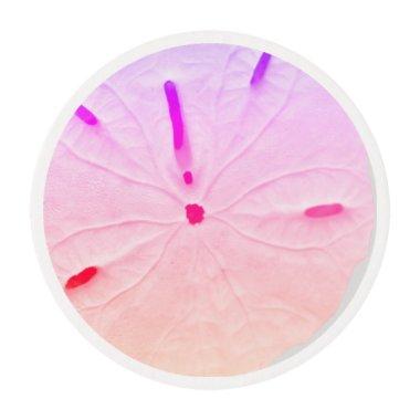 Sand Dollar Beach Coastal Cute Pink White Girly Edible Frosting Rounds
