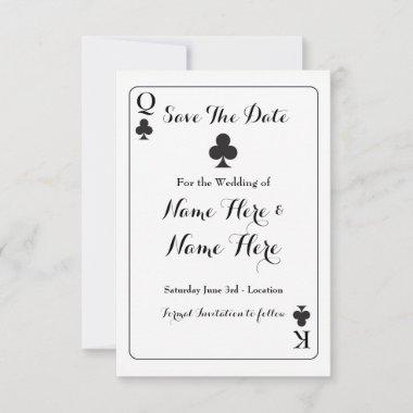 Save The Date King Clubs Ace Spades Wedding Invite
