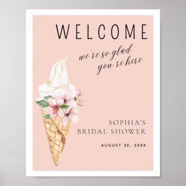Scooped Up Bridal Shower Welcome Poster
