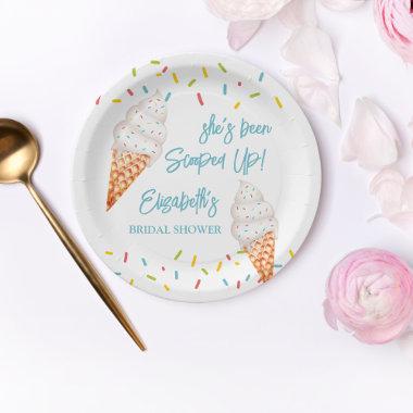 Scooped up ice cream bridal shower personalized paper plates