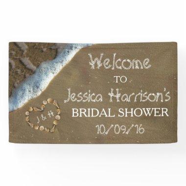 Seashell Heart Beach Bridal Shower Banner