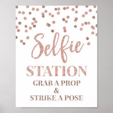 Selfie Station Wedding Sign Rose Gold