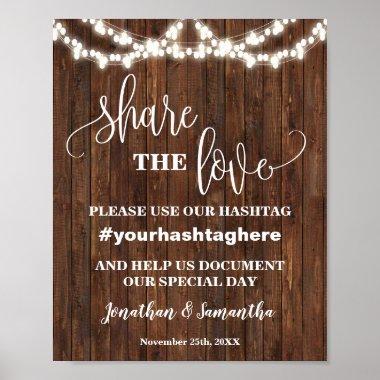 Share the Love Hashtag Wedding Bridal Shower Sign