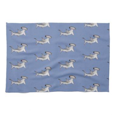 Shark blue kitchen tea towel