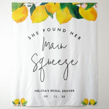 She Found Her Main Squeeze Lemon Bridal Shower Tapestry