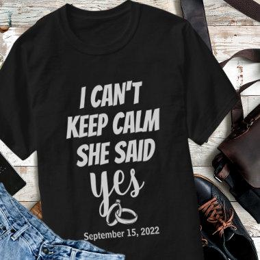 She Said Yes Engagement Gifts For Couple Matching T-Shirt