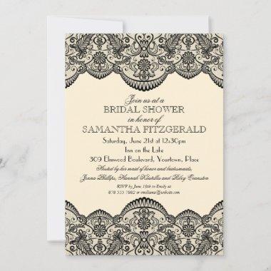 Sheer Lace Bridal Shower Invitations