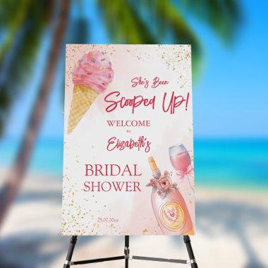 She's been scooped up bridal brunch welcome sign