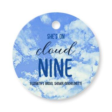 She's On Cloud Nine! Bridal Shower/Bachelorette Favor Tags