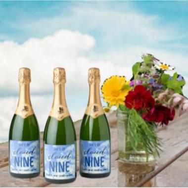 She's On Cloud Nine! Bridal Shower/Bachelorette Sparkling Wine Label