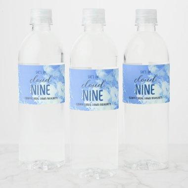 She's On Cloud Nine! Bridal Shower/Bachelorette Water Bottle Label