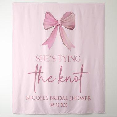 She's Tying The Knot Pink Bow Bridal Shower Tapestry
