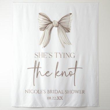 She's Tying The Knot White Bow Bridal Shower Tapestry