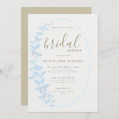 Shimmer Butterfly Elegant Boho Frame Bridal Shower Invitations