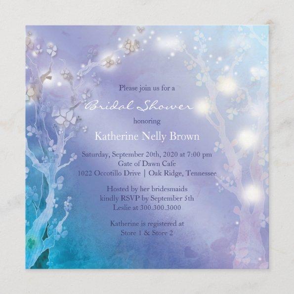 Shimmering Blues Unique Bridal Shower Invitations
