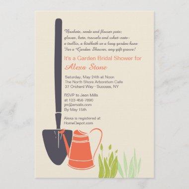 Shovel and Watering Can Bridal Shower Invitations