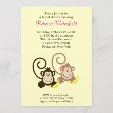 Silly Monkeys Bridal Shower Invitations