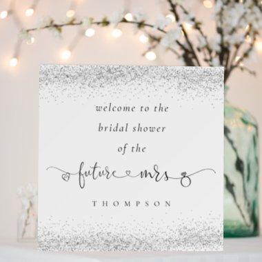 Silver Glitter Future Mrs Welcome Bridal Shower Foam Board