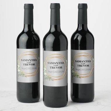 Silver Symphony: Where Green Meets Gold Wine Label