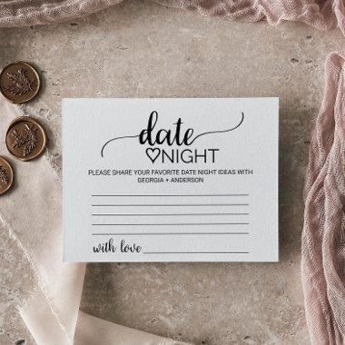 Simple Black Calligraphy Date Night Idea Invitations