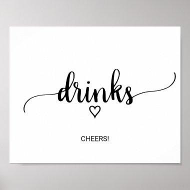 Simple Black Calligraphy Drinks Sign