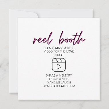 Simple Black Calligraphy Wedding Reels Booth Sign