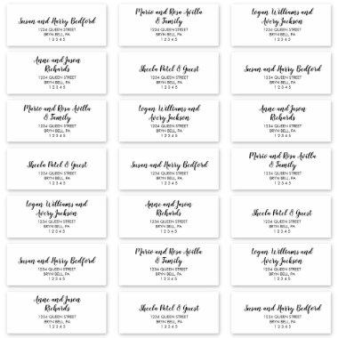 Simple Calligraphy Wedding Guest Address Labels