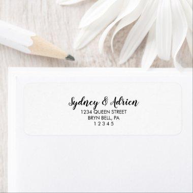 Simple Calligraphy Wedding Invite Return Address Label
