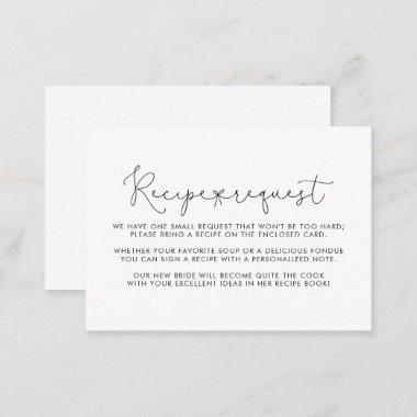 Simple Calligraphy Wedding Recipe Request  Enclosure Invitations