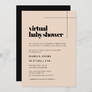 Simple chic Virtual baby shower Invitations