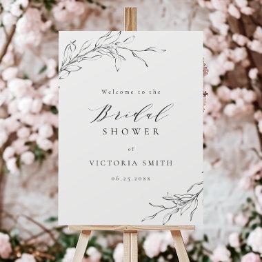 Simple elegance botanical bridal shower welcome foam board