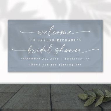 Simple Elegant Dusty Blue Bridal Shower Welcome Banner