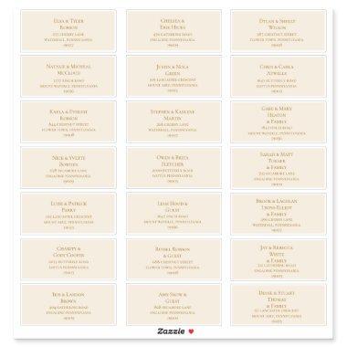 Simple Elegant Gold and Ivory Guest Address Labels