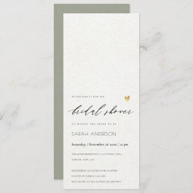 SIMPLE ELEGANT GOLD GRET TYPOGRAPHY Bridal Shower Invitations