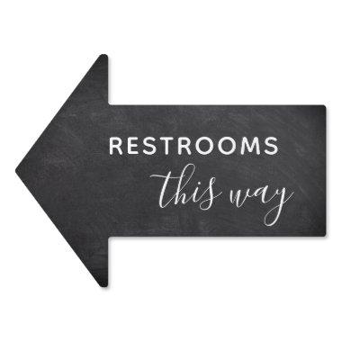Simple Faux Chalkboard Arrow Wedding Restroom  Sign
