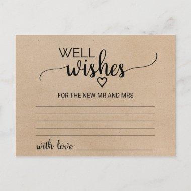 Simple Faux Kraft Calligraphy Well Wishes Invitations