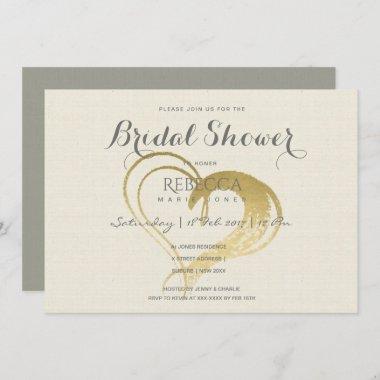 SIMPLE GOLD HEART TYPOGRAPHY Bridal Shower Invitations