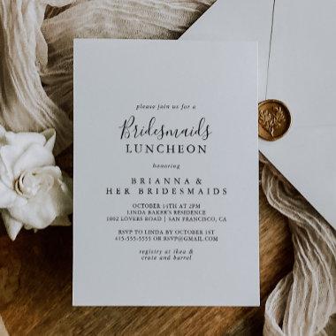 Simple Minimalist Bridesmaids Luncheon Shower Invitations
