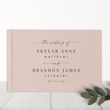 Simple Solid Color Light Blush Pink Wedding Guest Book