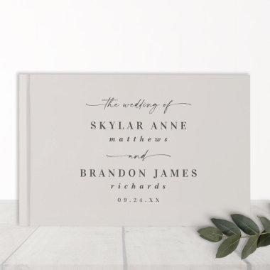 Simple Solid Color Off-White Gardenia Wedding Guest Book