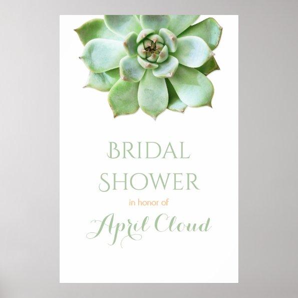 Simple Succulent Wedding or Bridal Shower Sign