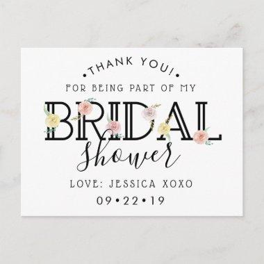 Simply Chic Floral Garden Bridal Shower Thank You Announcement PostInvitations