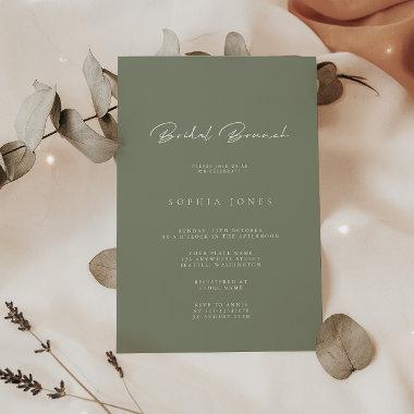 Simply Elegant Sage Green Bridal Brunch Invitations