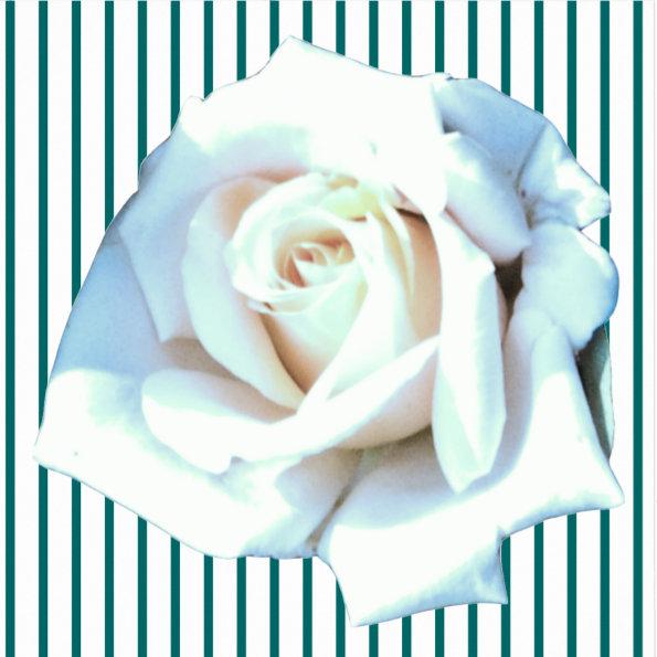Single White Rose Ornament