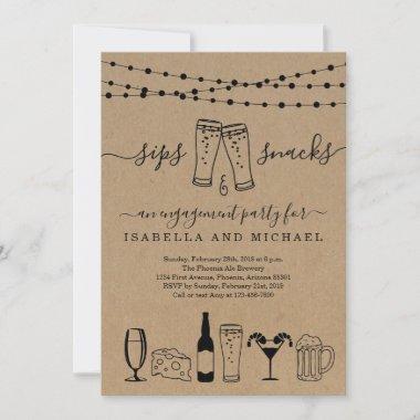 Sips and Snacks Beer and Appetizers Invitations