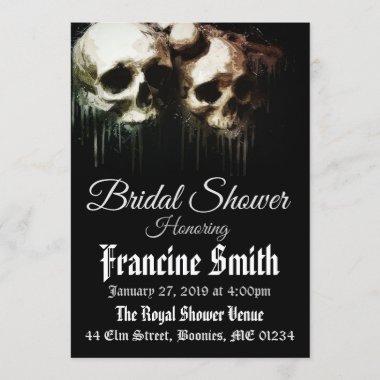 Skulls Artistic Gothic Bridal Shower Invitations