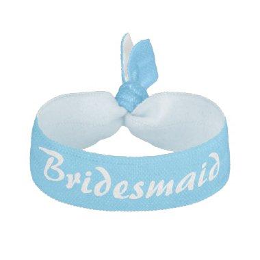 Sky blue and white Bridesmaid Elastic Hair Tie