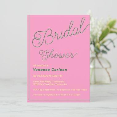 Sleek Minimal Bridal Shower Invitations